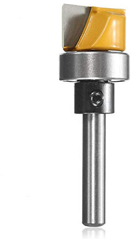 Mesee 1/4 Inch Shank Flush Trim Template Router Bit, Hinge Mortising Plunge Bearing Router Bit Cutter Woodworking Milling Tool, 3/4 Cutting Diameter
