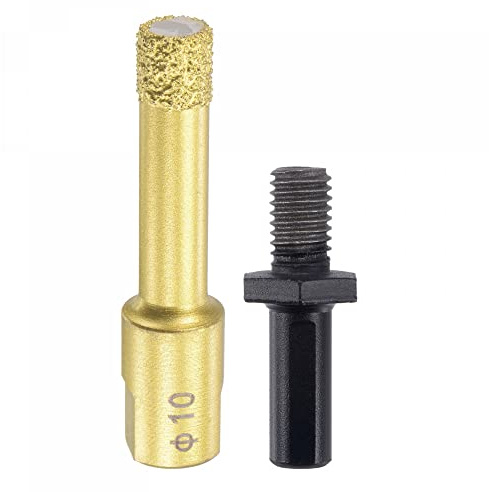 sourcing map Brazed Diamond Core Drill Bits 10mm Hole Saws with M10 Arbor Adapter for Porcelain Tile Marble Concrete Stone Brick