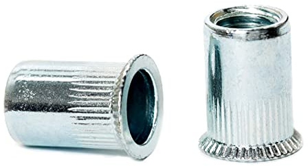 M8 x 18.5mm Countersunk Head Open End Blind Rivet Nuts Cylindrical Grooved Shank Metric AN318 Zinc Plated Steel Threaded Insert Nutsert Rivnuts (Pack of 20) - G06B M8x18.5_20
