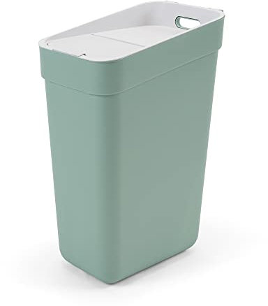 Curver Ready to Collect 100% Recycled 30L Kitchen Accessories Recycling Lift Top Bin Green Light Grey Lid