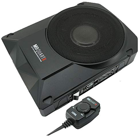 MB Quart RW-110A 800W Reference Series 10 Slim Low Profile Compact Underseat 4 Ohm Active Subwoofer Enclosure with Built in Amplifier for Car 3rd Generation Black