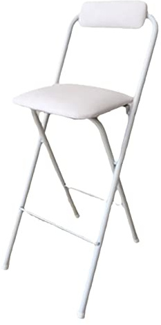 KUANGPAISI Klappbarer Barhocker mit Rückenlehne, Sitzhocker, gepolsterter Barhocker in Thekenhöhe, tragbarer Klapphocker, hohe Barhocker für Outdoor-Küche, Shop-Café, 1 PC, Schwarz/Weiß