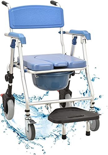BITWIT Klappbarer Toilettenstuhl WC Klappbarer Abnehmbarer Töpfchenstuhl mit rutschfesten Füßen, Duschstuhl für Erwachsene mit Armlehne für behinderte Senioren