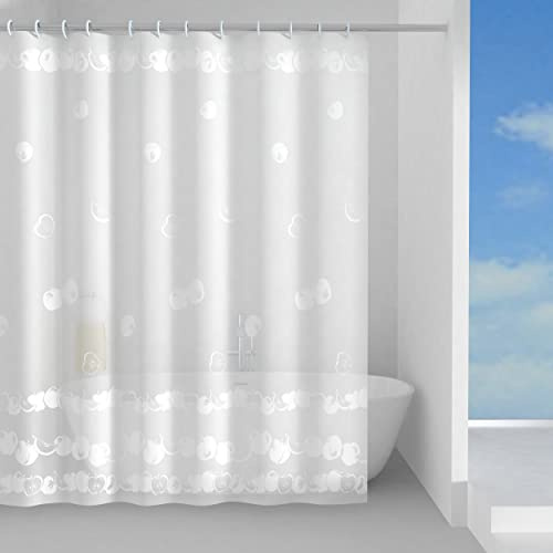 Gedy Tenda Doccia in Peva Texture Apple, Materiale Ecologico Inodore Impermeabile, Dimensioni L 120 x H 200 cm 8 Anelli Inclusi, Tenda Vasca da Bagno che Non Aderisce al Corpo, Lavabile a Mano