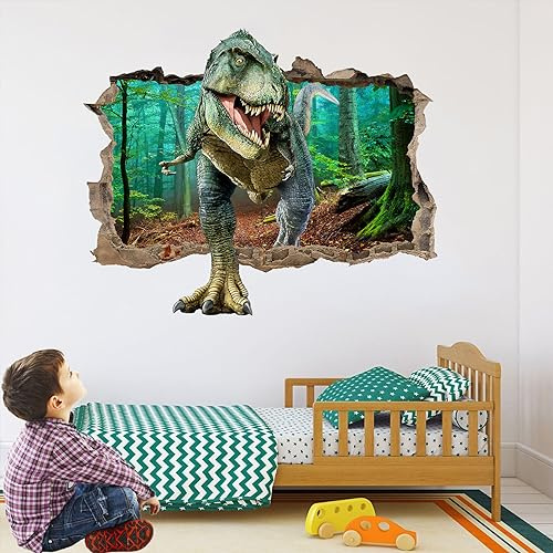 Wandtattoo Dinosaurier 3D Kinderzimmer Wandtattoo Loch in der Wand Wandaufkleber Dino für Schlafzimmer Jugendzimmer Kinder Aufkleber Wandaufkleber DIY Wandsticker