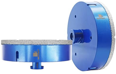 Foret diamant 150mm, BRSCHNITT 2 pièce M14 scie cloche carrelage pour grès cérame céramique marbre granit perçage, adapté aux meuleuses d'angle