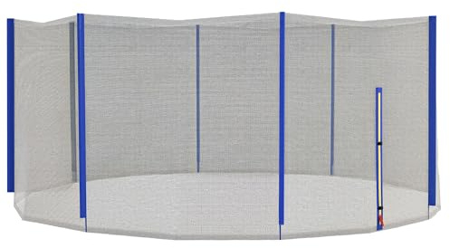 SPORTNOW Filet de Remplacement pour Trampolines 8 Poteaux Droits | Filet de Sécurité pour Trampolines, Rond, Entrée Zippée