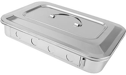VILLFUL Edelstahl Sterilisationsbox Für Thermometer Mit Loch 11,5 Zoll Sterilisationstablett Instrumenten Desinfektionswanne Rostfrei Aufbewahrungsbox Zum Einweichen