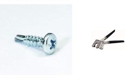 PLACO® - Lot 500 pièces vis auto perceuses 13mm – Placoplatre - E69140500, Gris & Fartools 212002 Pince pour Rail à placoplâtre