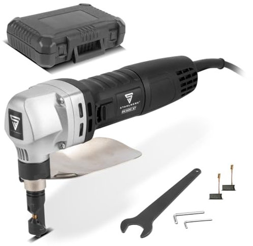 STAHLWERK Blechknabber BK-600 ST mit 600 W und 2.000 U/min bis 2,5 mm Schnitttiefe elektrische Blechschere | Blechschneider | Nibbler | Knabber | Blechschere | Metallknabber | Metallnibbler