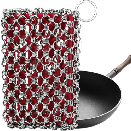 316 Edelstahl dutch oven zubehör, ringreiniger dutch oven, Bratpfanne Scheuersauger aus topfreiniger edelstahl, verwendet für die Reinigung von Gusseisen, Niederländische Öfen, Bratpfannen