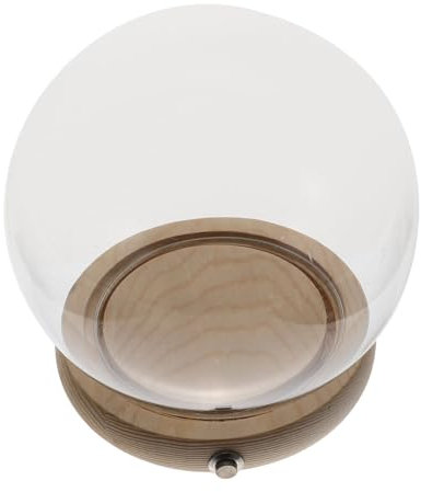 CAXUSD Display Case Lights 15cm Glass Dome Wooden Base Perfect for Artificial Flowers Figurines and Keepsakes
