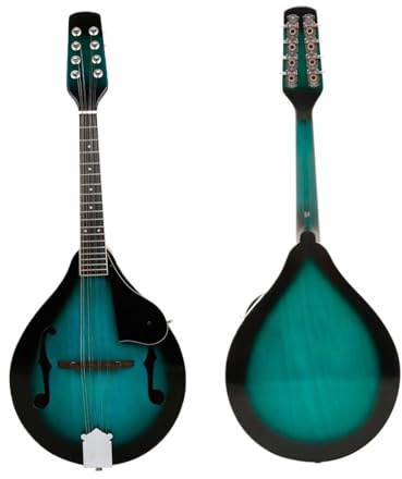 Mandoline Instrument Saiteninstrument Mandoline Klavier Stein Grün Achtsaitiges Mandolineninstrument Professionelles Performance-Set(B)