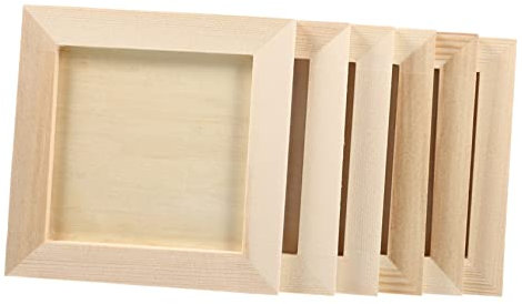 Generisch 6St Bilderrahmen aus Ton bastelset basteln für kinderbilderrahmen Kreativer Bilderrahmen 3D-Fotohalter aus Ton leer Malrahmen selber machen Fotohalter aus Holz Khaki