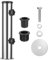 GoldOars Soporte Sombrilla de Acero Inoxidable Parasol Base Tube para Sombrilla con 3 Anillos Reductores de PVC (Ø32mm/40mm/50mm) para Exteriores Jardín Patio Balcón