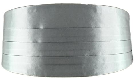 YDYAENIO Klassischer Satin-Kummerbund for Herren, elastisches Bauchband, Basic-Kummerbund for formelle Hochzeit, Abschlussball, Abendessen, Party, Taillenband für Kleider und Blusen(Silver)