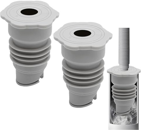 JOZMMZEOOA 2 Piezas Sello de Tubería de Drenaje Lavadora,45-50mm Silicona Tubo Sellado Desodorante Gris Sello da Tubería Lavadora,para Sellos da Alcantarillado Tuberíe Cocina Lavador