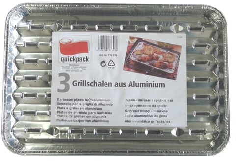 Alu-Grillschale eckig 3 Stück (3 piece)