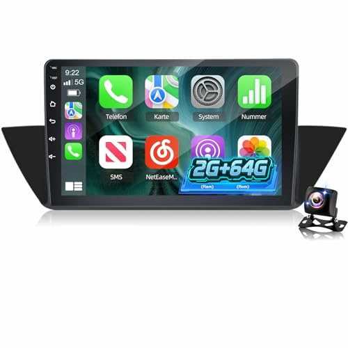 Radio Android 10,1 Pulgadas para BMW X1 E84 2009–2015, CarPlay inalámbrico & Android Auto, GPS WiFi Pantalla táctil, DSP, Plug & Play Radio Upgrade + Cámara de Reversa