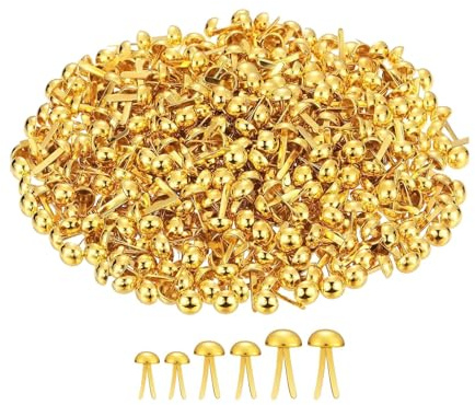 KiBcsLic 300Pcs Paper Fasteners,Scrapbooking Brads,Art Craft Accessories, Split Pins Craft Pins Pushpin for Card Making, Multiple Sizes