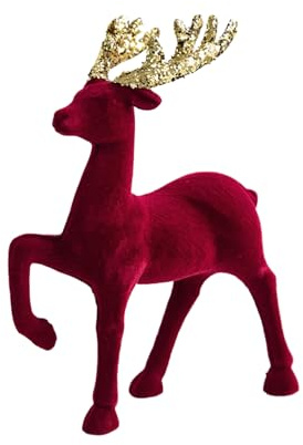 NVOQILIN Figure realistiche di renna decorazioni natalizie cervo modello animale da collezione tavolo scrivania ornamento decorazioni per la casa