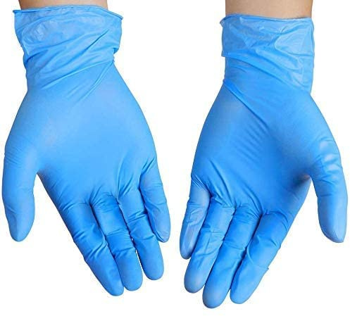Fusion Vibes Blue Vinyl Disposable Gloves - Latex Free, Powder Free Medical Exam Gloves - Surgical, Home, Cleaning, and Food Gloves - Ambidextrous (Medium, 200, count)