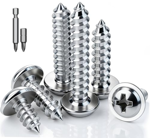 mawmuaw Self Tapping Screws M3x10 mm, 60 Pcs Pan Head Screws for Wood | 304 Stainless Steel, Self Drilling Screws, Wafer Head Screw, Phillips, for DIY Hardware, Repair, Wood, Metal, Plastic