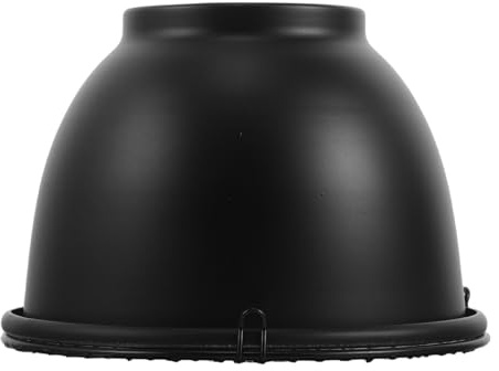 Dôme Chauffant pour Terrarium, Contrôle Thermique Amélioré, Aluminium Noir | Couvercle Épais avec Grille, Trou 1,8 Pouce, pour Reptiles et Terrarium, Chauffe Rapide