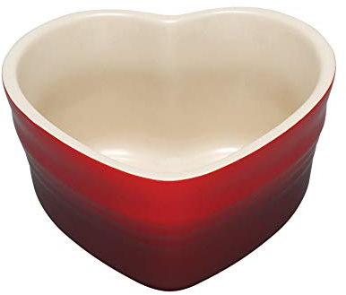 Le Creuset Cuenco corazón de cerámica de gres, 0, 3L, Cereza, 91002926060000