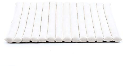 Leewadee colchoneta de meditación Zabuton – Cojín de suelo cuadrado, asiento tailandés de yoga hecho de kapok, 70 x 70 cm, Color Natural