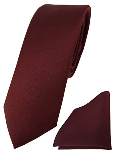 TigerTie Herren Krawatte – schmale 5,5 cm Krawatte Designer Einstecktuch im einfarbigem Design, ideal für Geschäftstermine, festliche Anlässe und die Freizeit