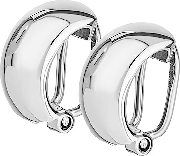 NKlaus Ohrclips aus Silber 925, rhodiniert, ohne Ohrloch, unisex, 2 Stück