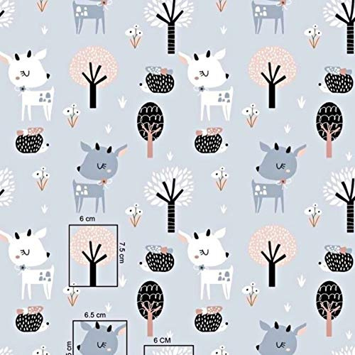 Pingianer 11,99€/m REH 100% Baumwolle Baumwollstoff Kinder Meterware Handwerken Nähen Stoff (REH Igel Grau Minz Rosa, 100x160cm (11,99/m))