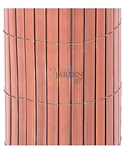 Suinga SICHTSCHUTZMATTE aus PVC 1 x 3 m, braun Teak DOPPELSEITIG für Gärten und Terrassen. (Alemán)