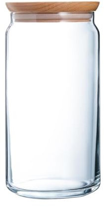 Arc Purebox Barattolo in Vetro, Tappo Legno, 1,5lt
