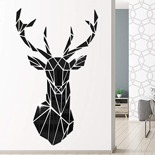 3D Spiegel Hirsch Wandtattoos Wandbilder Dreidimensionale Wandaufkleber Aufkleber DIY Deko Wandtattoo Wohnzimmer Schlafzimmer Tv Sofa Hintergrund Wandkunst Wandsticker