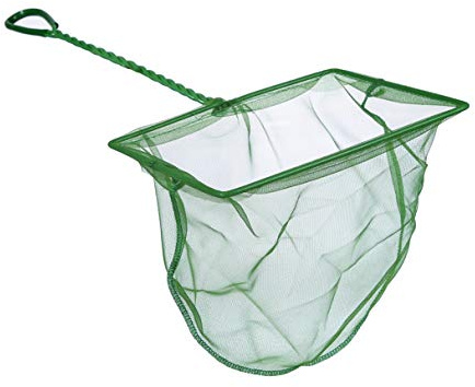 Laojbaba Aquarium Fishing Net Fish Tank Cleaning Tools Fine Mesh Net with Plastic Handle Green 8 Inch
