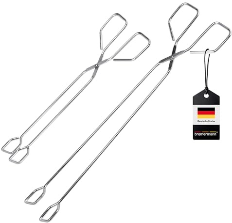 bremermann Grillzange 2er Set aus Edelstahl // in 30 + 39,5 cm Länge // Bratenzange Küchenzange