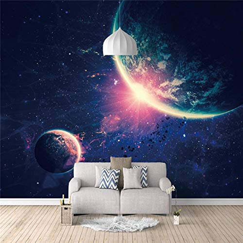 Fotomurales Espacio exterior 300X200cm Decoración de Pared decorativos Murales moderna de Papel Pintado Sala Living Oficina Dormitorio