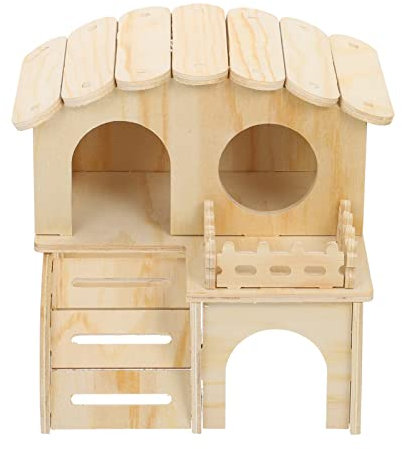 Balacoo Hamster Haus Hamster Spielzeug Hamsterkäfig Zubehör Holz Hamsterhaus Nagerhaus Holzhaus Kleintier Villa Kleintierhaus Holz Für Zwerghamster Chinchilla Ratten Rennmäuse Mäuse Kleine Tiere