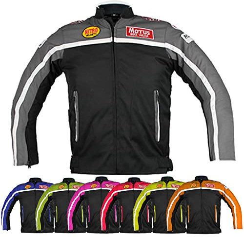 KEROZEN Bambino Moto - Giacca di protezione traspirante per motocross, per bambini e tutte le 4 stagioni (6 Years, GREY)