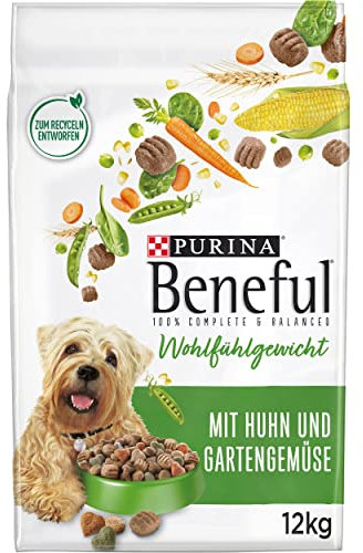 Beneful Wohlfühlgewicht Hundefutter trocken, mit Huhn und Gartengemüse, 1er Pack (1 x 12kg)
