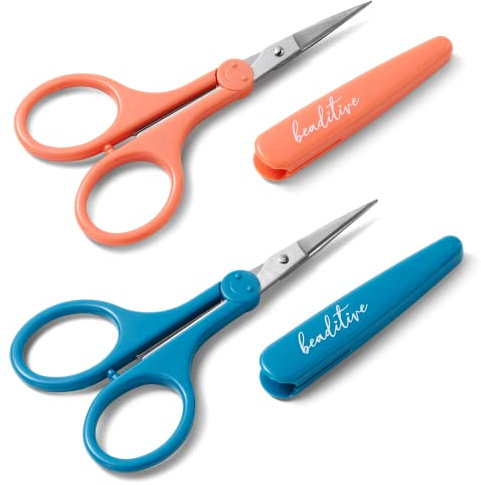 Beaditive high precision details schere set (2-pc) sharp, feine spitzen | papier schneiden, scrapbooking, nähen, basteln | edelstahl | schutzhülle (Mid Century)