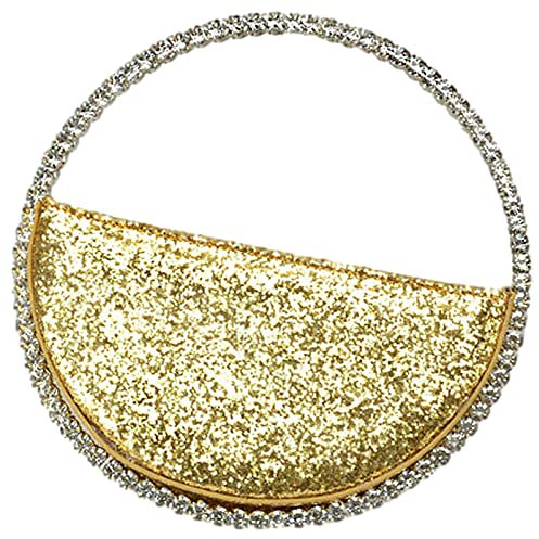 Anopo Damen Clutch Glitzer Abendtasche Elegant Rund Handtasche Gold Brauttasche