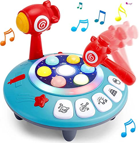 Sirecal PROACC Sensory Toys for 1 Year Old Boys - Whack A Mole Game Baby Musical Toys Early Development Educational Activity Toy Gifts for 1 Year Olds Boys Girls Toddlers Kids, One Side