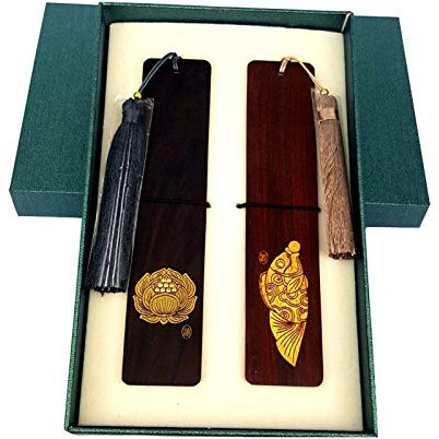 Lesezeichen Handgefertigte Holz-Lesezeichen-Geschenk-Box Set, Kreativ Klassik Rote Sandelholz Lesezeichen, ist ein einzigartiges Geschenk for Lehrer, Studenten, Männer und Frauen Buch Markierungen