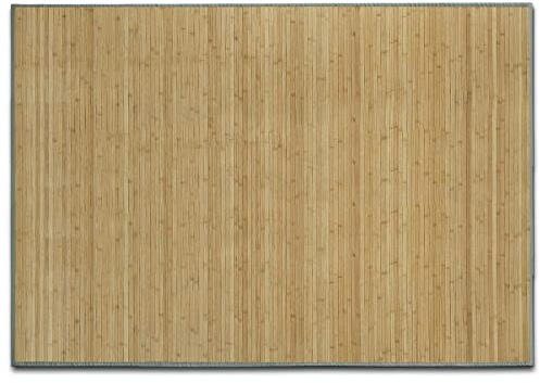 FLODI. Bamboo Floor Mat, Marigold (50 x 80 cm) Non-Slip Natural Wooden Bamboo Mat Rug for Bathroom, Kitchen and Hallway, Easy Clean With Cotton Border