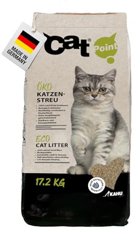 KAHU ECO 100% natürliches Katzenstreu • Klumpstreu • Naturstreu • Bio Holz Granulat Streu • 100% kompostierbar und biologisch abbaubar 17.2kg (40L)