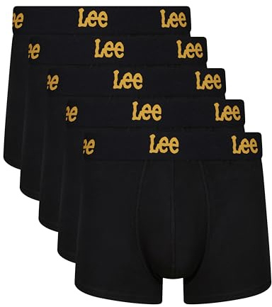 Lee Innes boxershorts för män (förpackning med 5), 5-pack svart, L