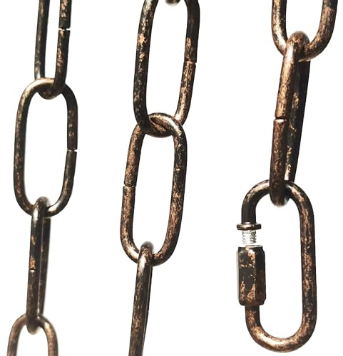 CUFEAL 6ft Aged Bronze Finish Lighting Chain Industrial Style Deco Chain (4mm)